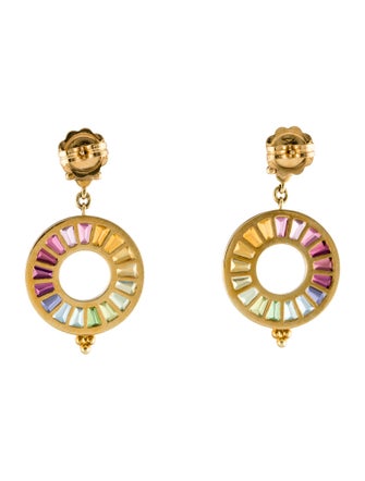 Temple St. Clair 18K Multistone Color Wheel Drop Earrings
