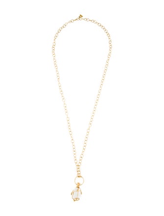 Temple St. Clair 18K Quartz & Diamond Medium Vine Amulet Oval Chain Pendant Necklace