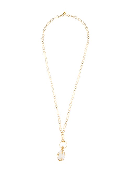 Temple St. Clair 18K Quartz & Diamond Medium Vine Amulet Oval Chain Pendant Necklace