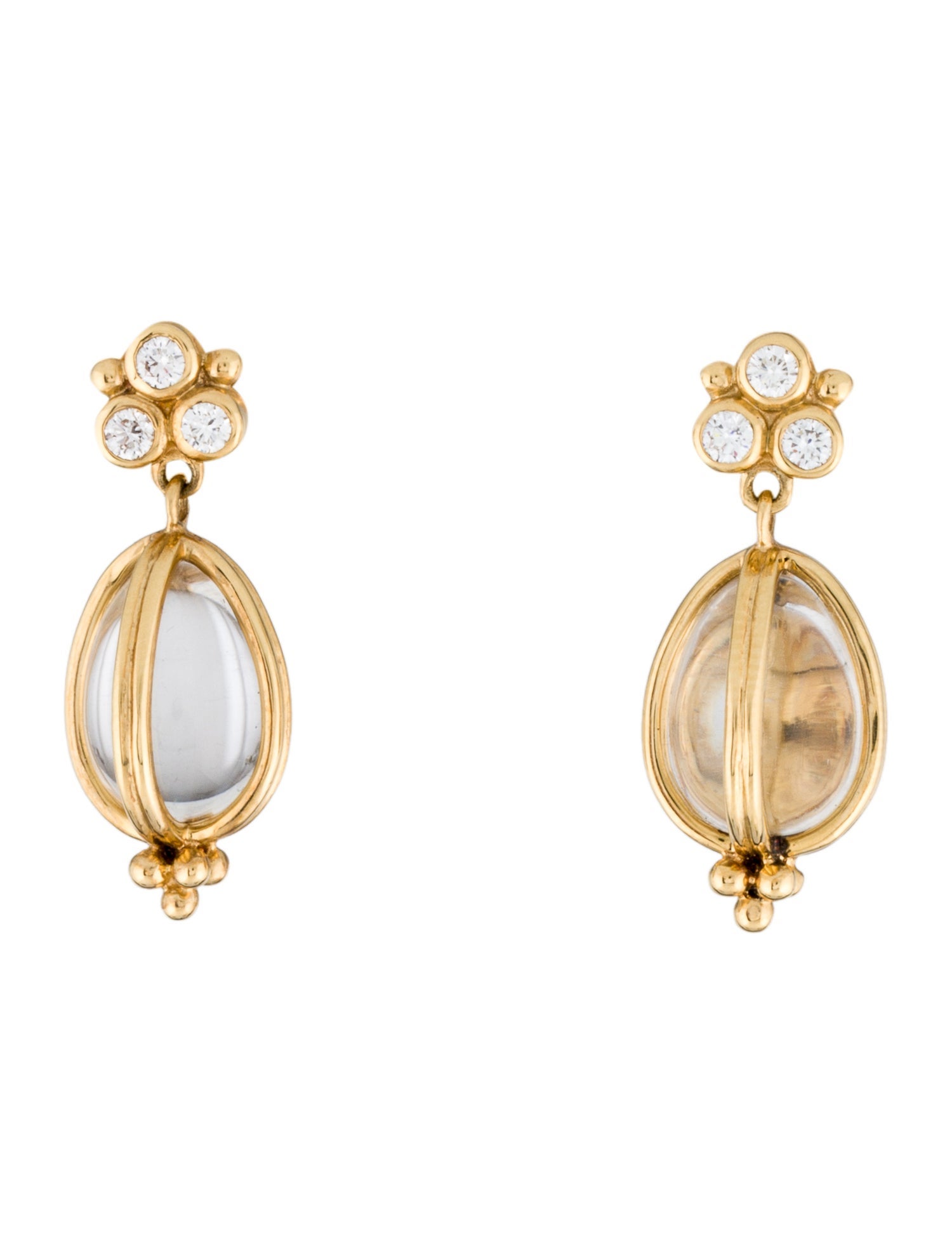 Temple St. Clair 18K Quartz & Diamond Classic Amulet Earrings