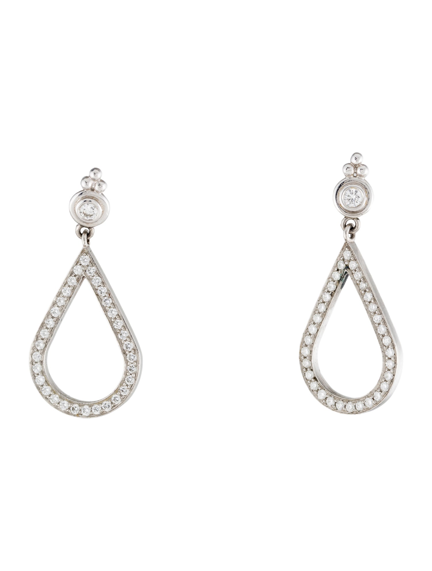 Temple St. Clair Platinum 1.04ctw Diamond Teardrop Earrings
