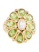 Temple St. Clair 18K Peridot, Moonstone & Diamond Blossom Ring