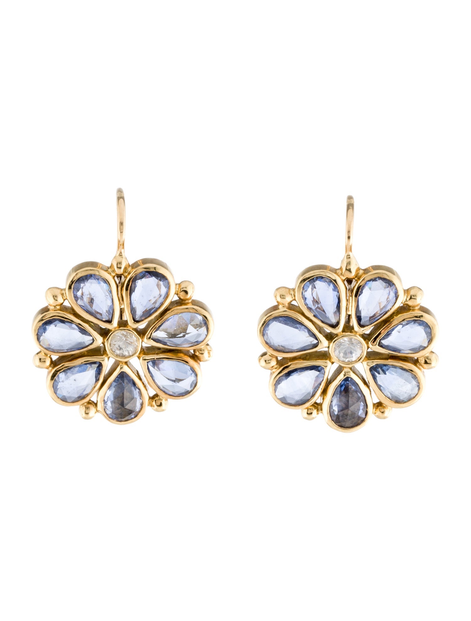 Temple St. Clair 18K Sapphire Flower Drop Earrings