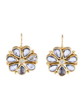 Temple St. Clair 18K Sapphire Flower Drop Earrings