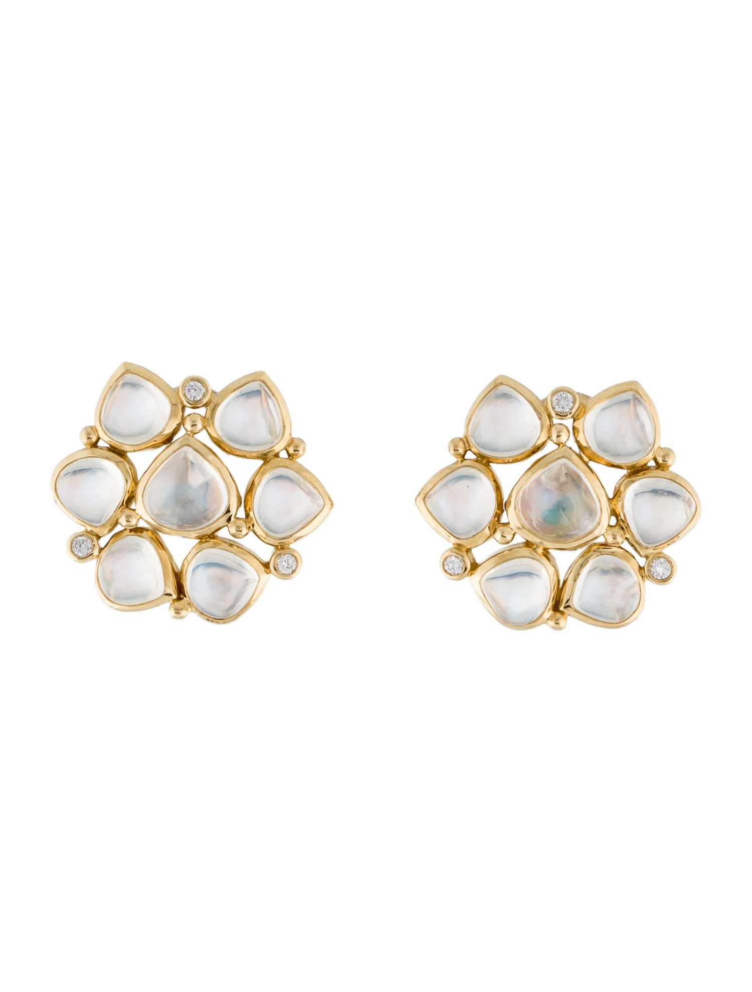 Temple St. Clair 18K Moonstone & Diamond Clip-On Earrings