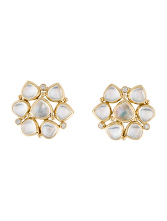 Temple St. Clair 18K Moonstone & Diamond Clip-On Earrings