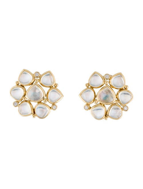 Temple St. Clair 18K Moonstone & Diamond Clip-On Earrings