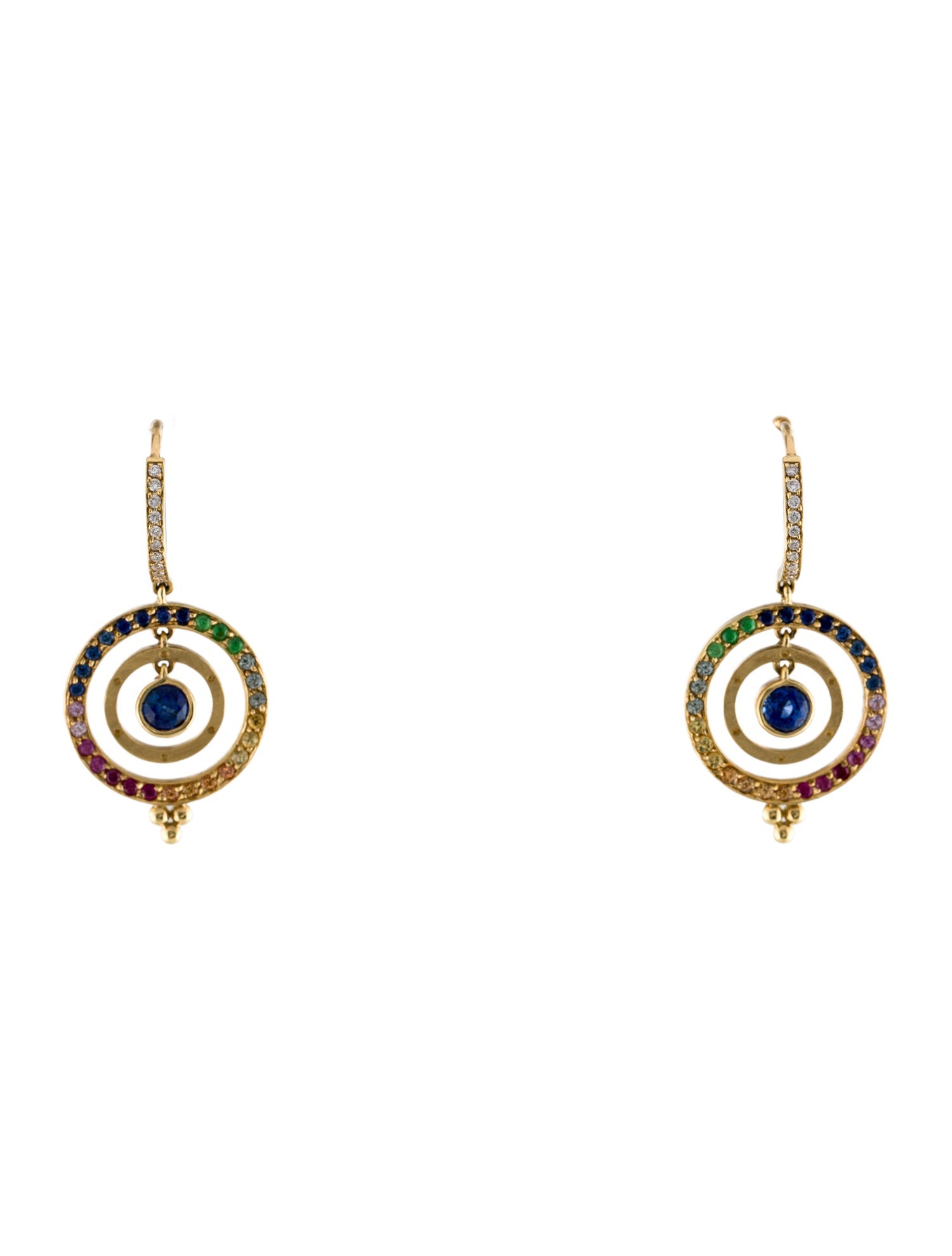 Temple St. Clair 18K Diamond & Multistone Piccolor Tolomeo Drop Earrings