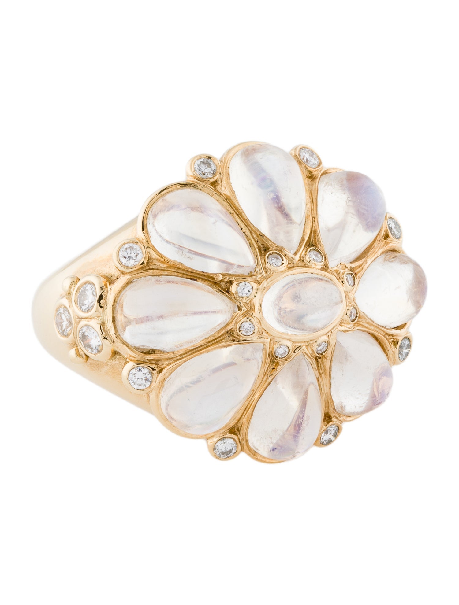 Temple St. Clair 18K Moonstone & Diamond Blossom Ring