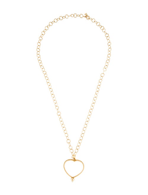 Temple St. Clair 18K Large Rock Crystal Heart Pendant Necklace