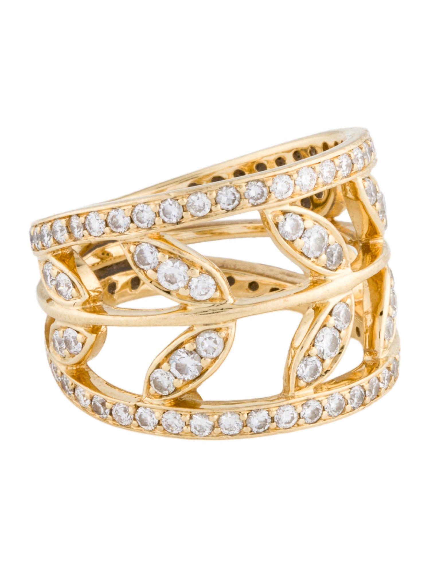 Temple St. Clair 18K 1.34ctw Diamond Vine Cocktail Ring