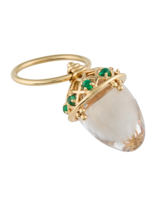 Temple St. Clair 18K Quartz & Emerald Acorn Amulet