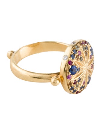 Temple St. Clair 18K Diamond, Sapphire & Ruby Pavé Celestial Sorcerer Ring