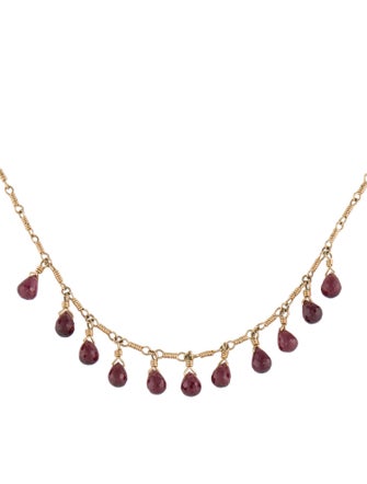 Temple St. Clair 18K Garnet Karina Station Necklace