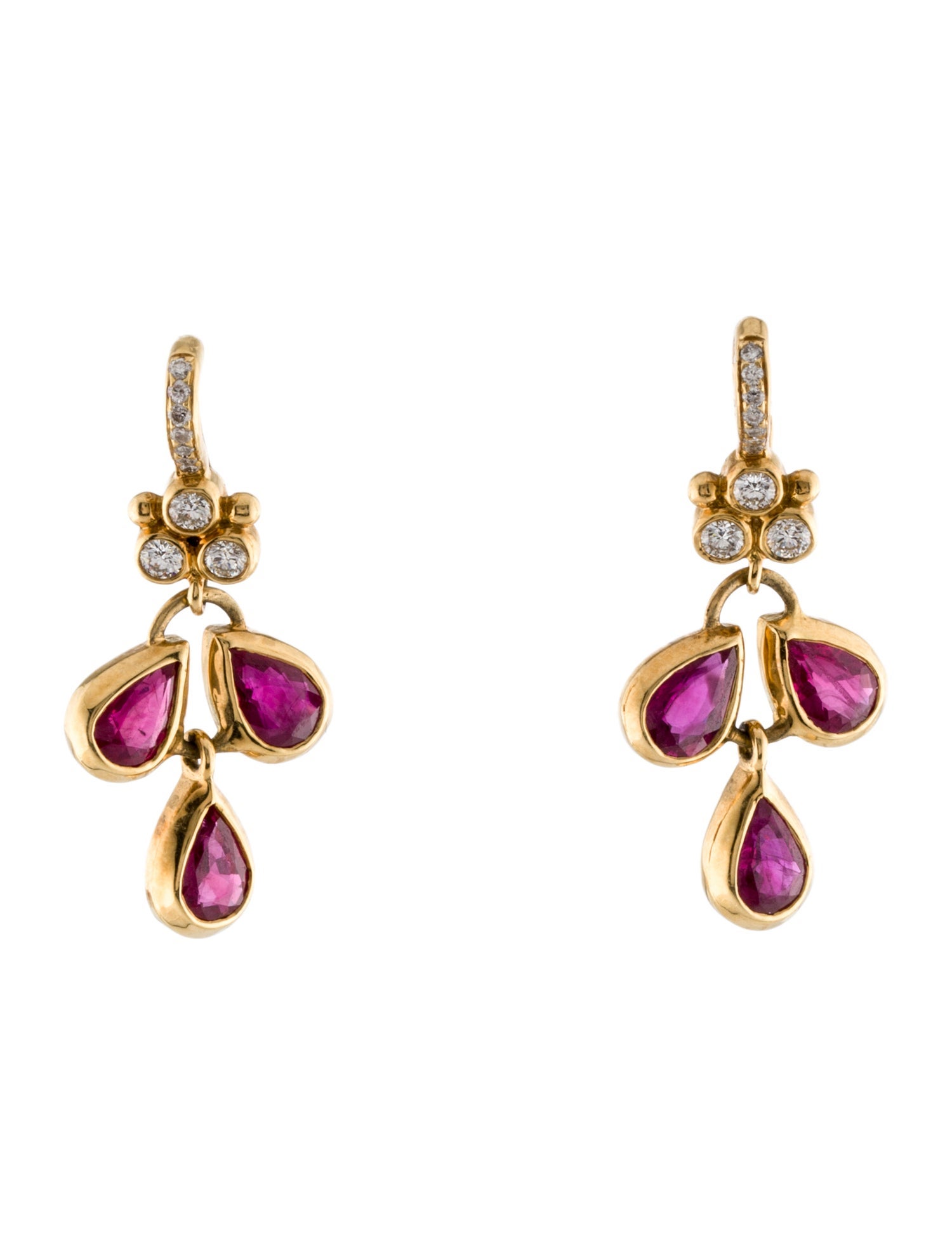 Temple St. Clair 18K Ruby & Diamond Drop Earrings