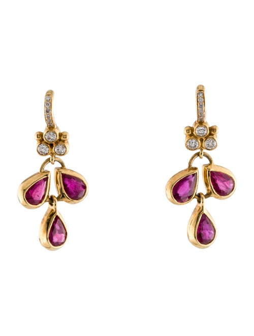 Temple St. Clair 18K Ruby & Diamond Drop Earrings