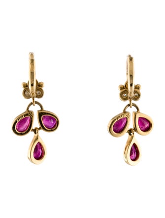 Temple St. Clair 18K Ruby & Diamond Drop Earrings