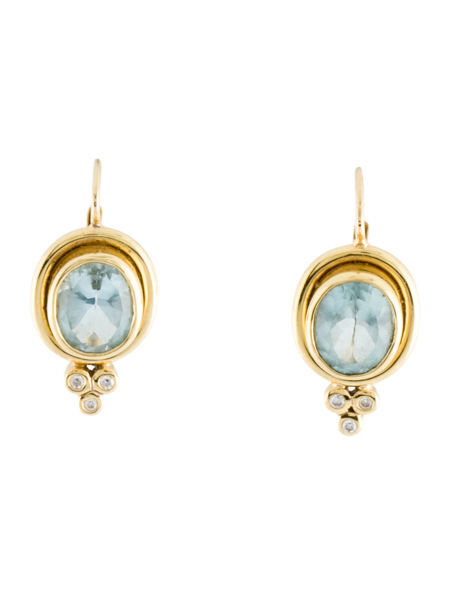 Temple St. Clair 18K Aquamarine & Diamond Classic Temple Earrings