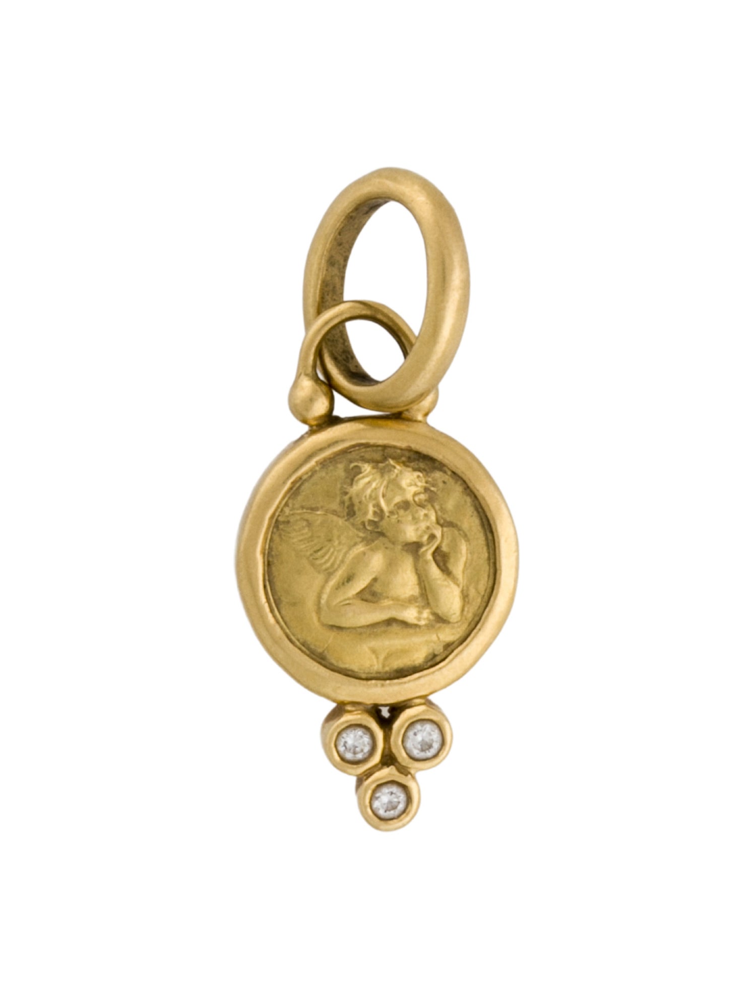 Temple St. Clair 18K Diamond Small Angel Pendant