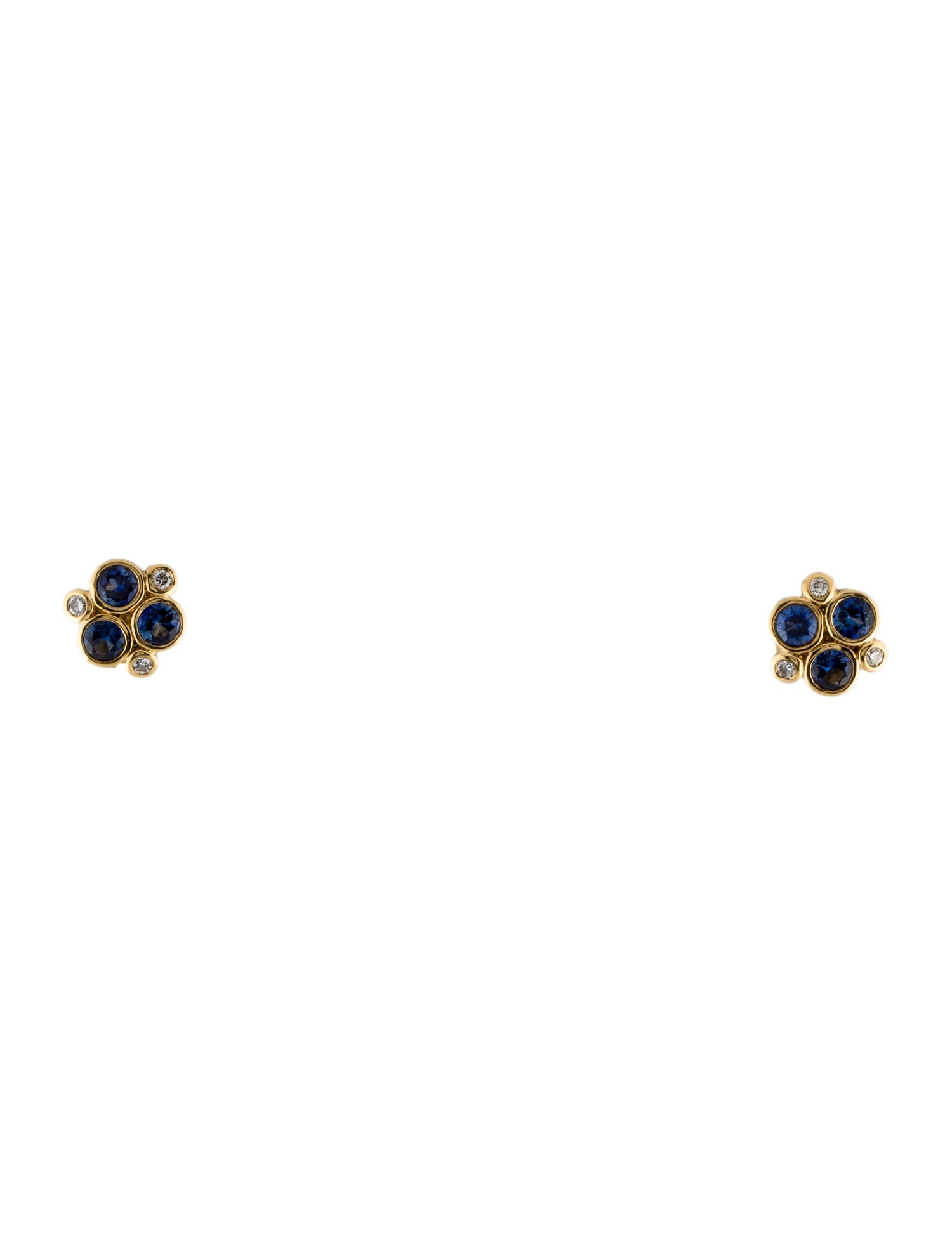 Temple St. Clair 18K Sapphire & Diamonds Trio Stud Earrings
