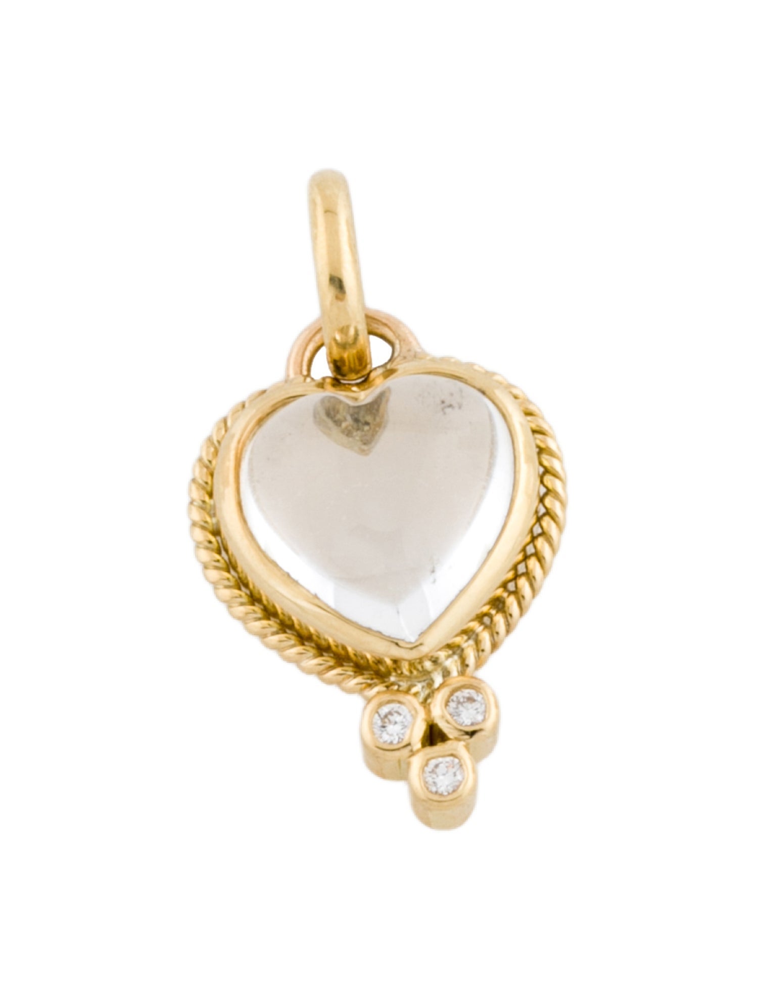 Temple St. Clair 18K Small Rock Crystal & Diamond Heart Pendant
