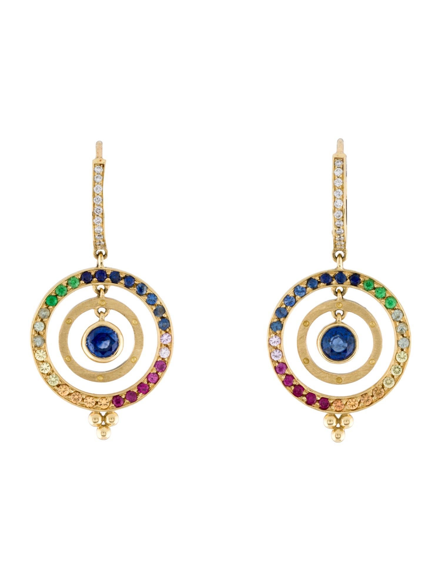 Temple St. Clair 18K Diamond & Multistone Piccolor Tolomeo Drop Earrings