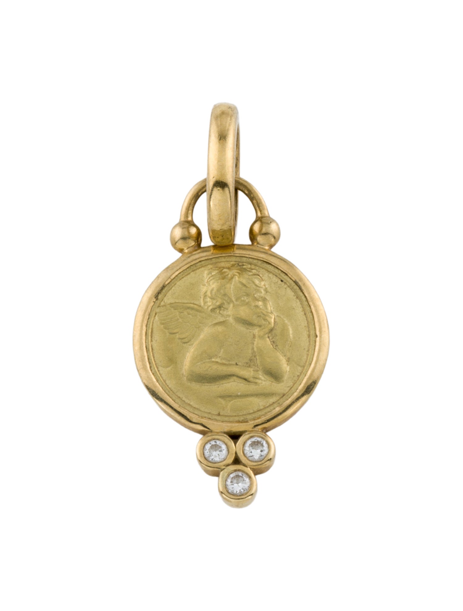 Temple St. Clair 18K Diamond Small Angel Pendant