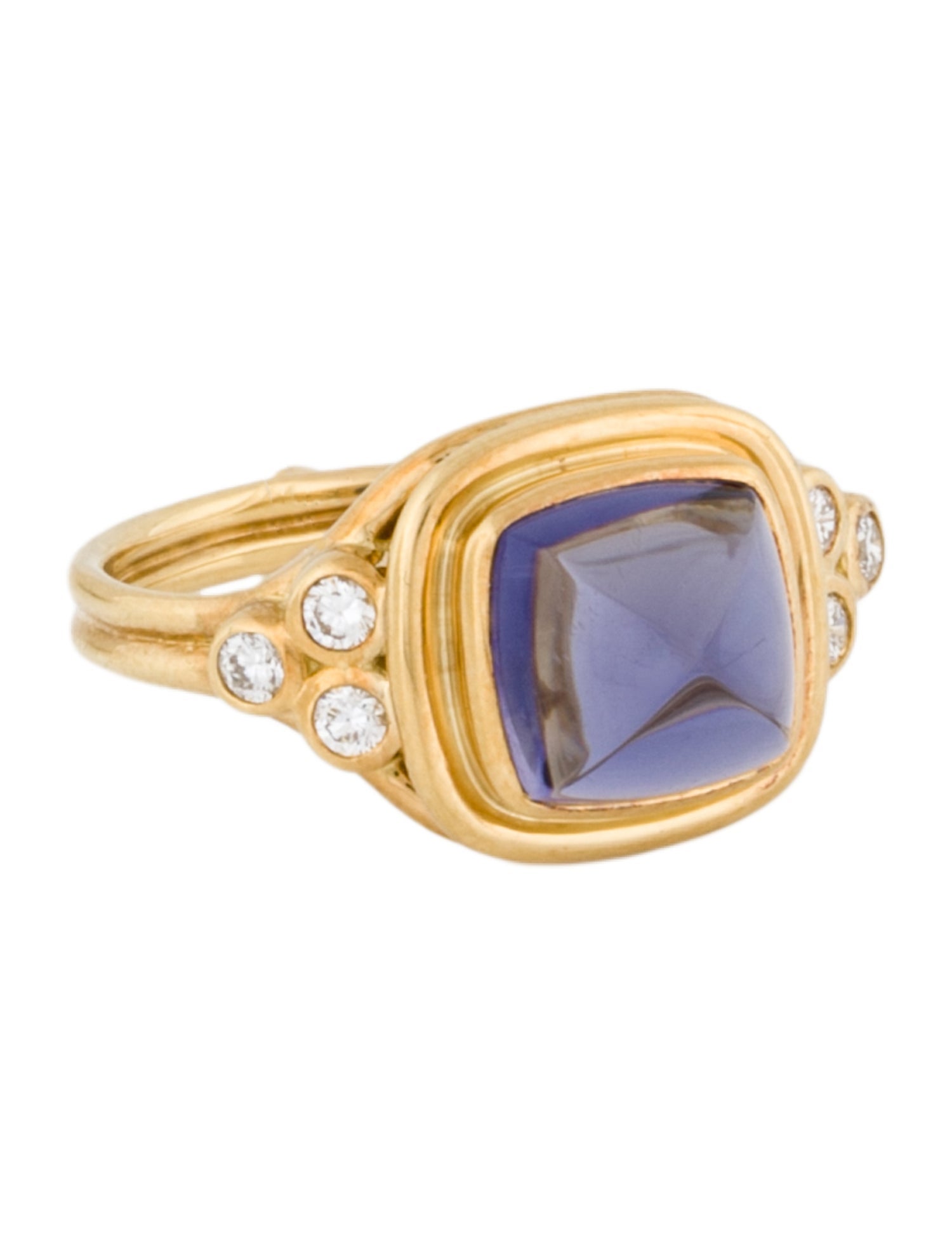 Temple St. Clair 18K Iolite & Diamond Classic Sugar Loaf Ring
