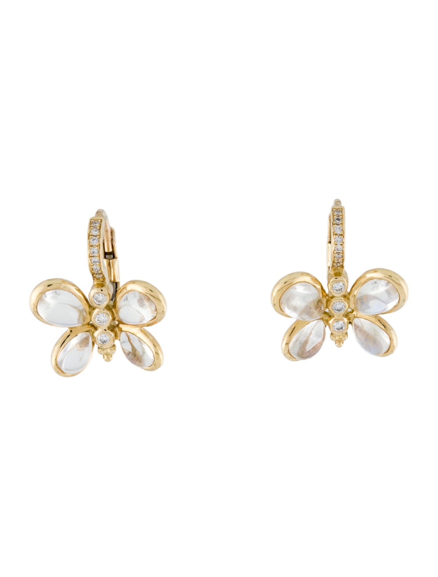 Temple St. Clair 18K Moonstone Labradorite & Diamond Luna Butterfly Earrings
