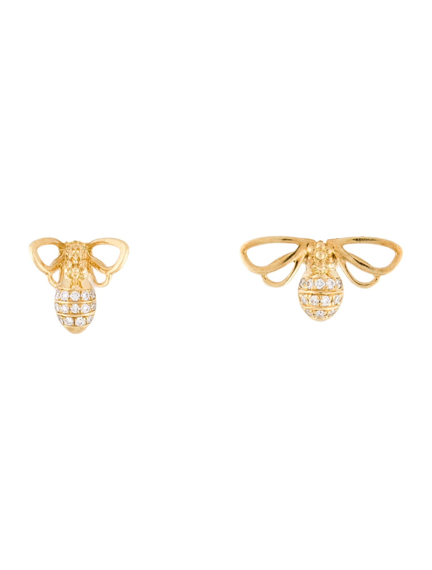 Temple St. Clair 18K Diamond Busy Bee Earrings