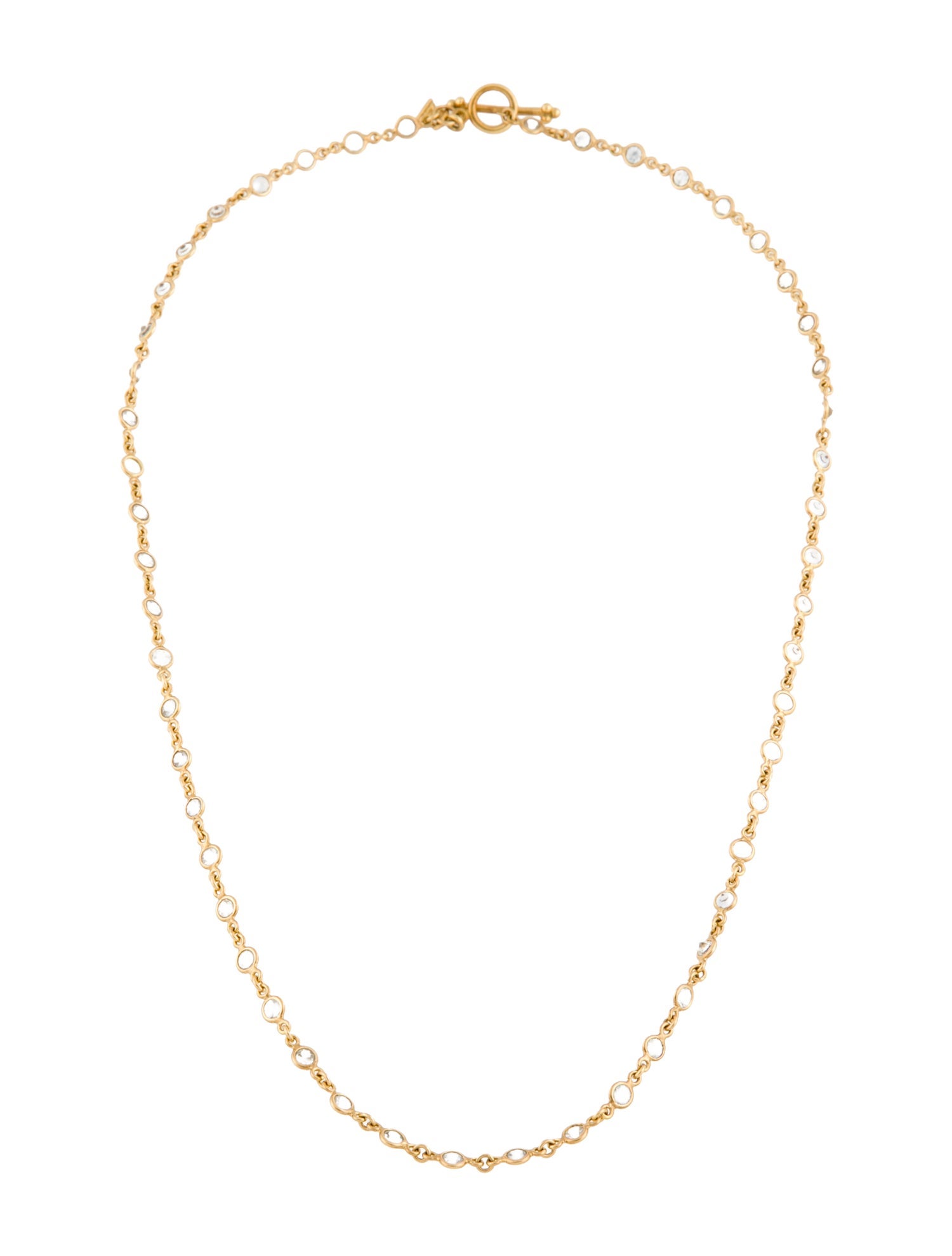 Temple St. Clair 18K 4.59ctw Colorless Sapphire Station Chain Necklace