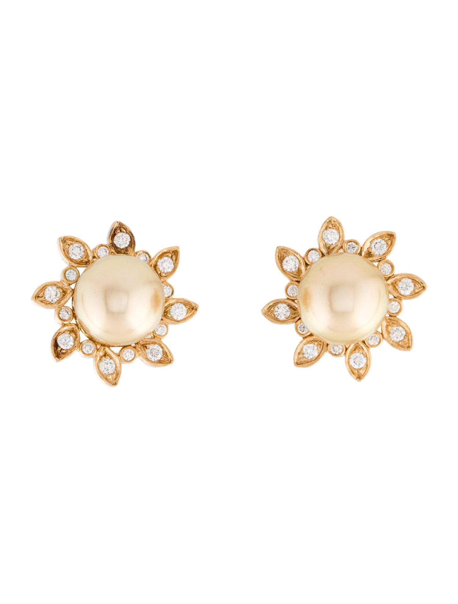 Temple St. Clair 18K Pearl & Diamond Stud Earrings