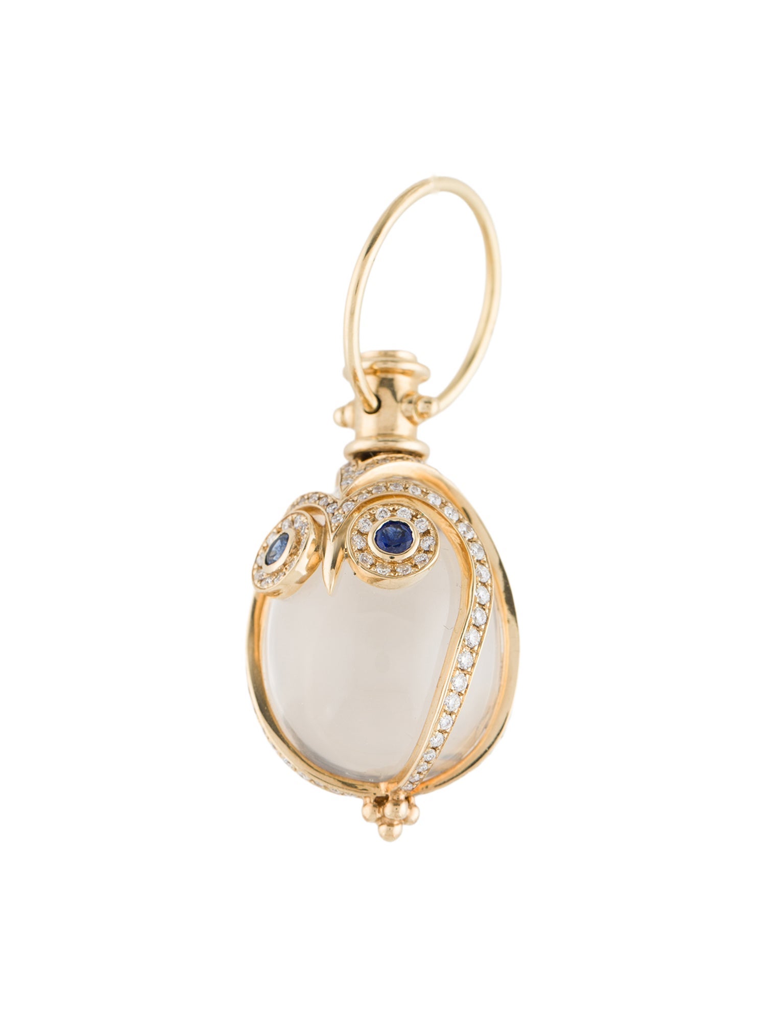 Temple St. Clair 18K Sapphire, Quartz & Diamond Medium Owl Amulet Pendant