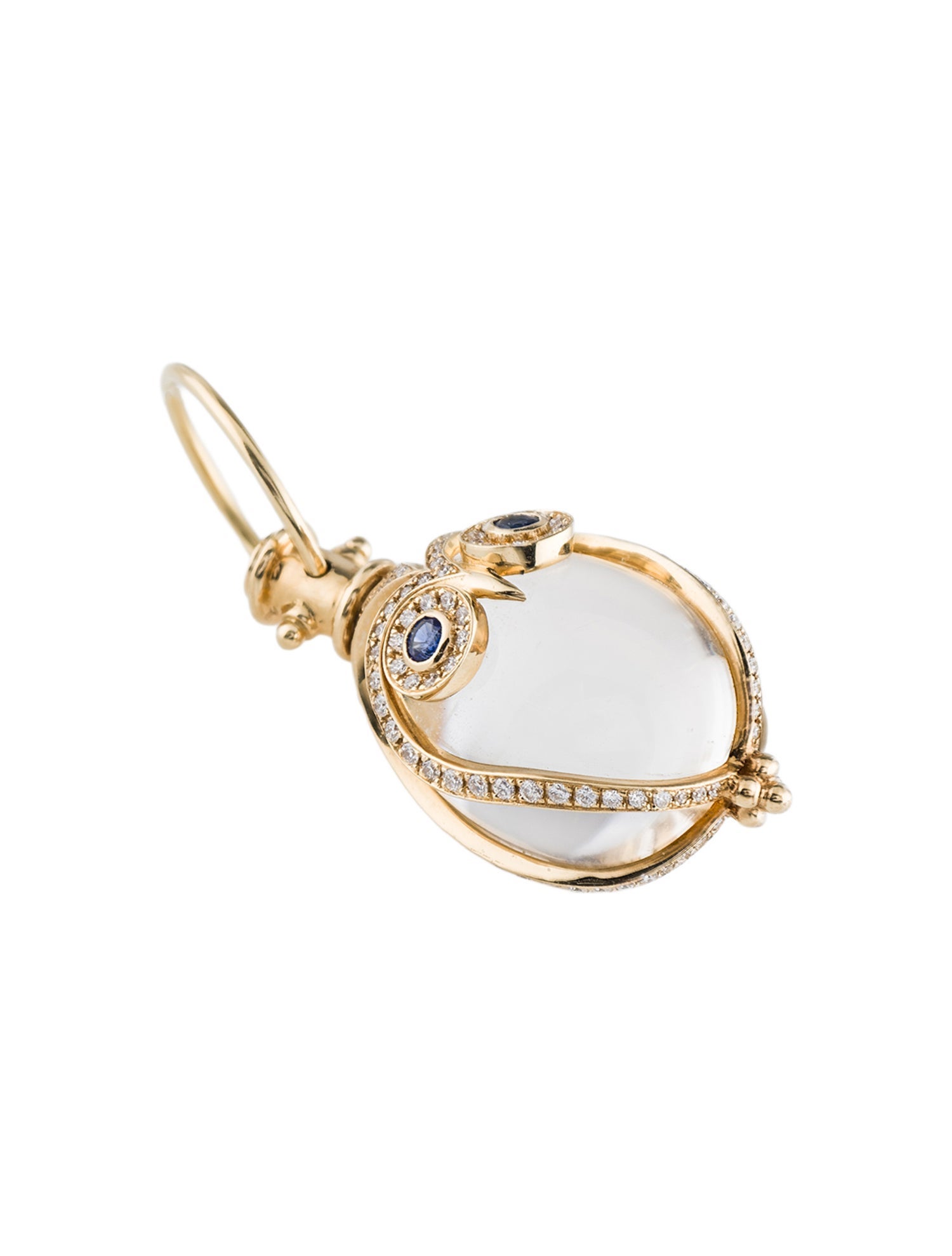 Temple St. Clair 18K Sapphire, Quartz & Diamond Medium Owl Amulet Pendant