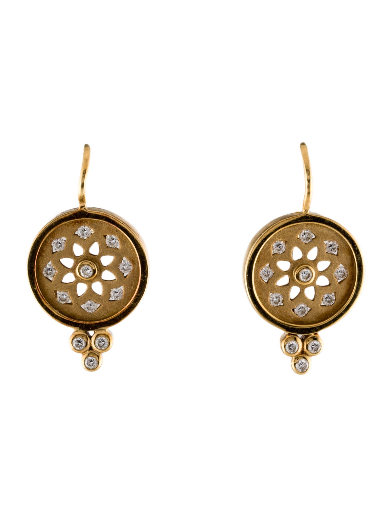 Temple St. Clair 18K Diamond Mandala Cutout Earrings