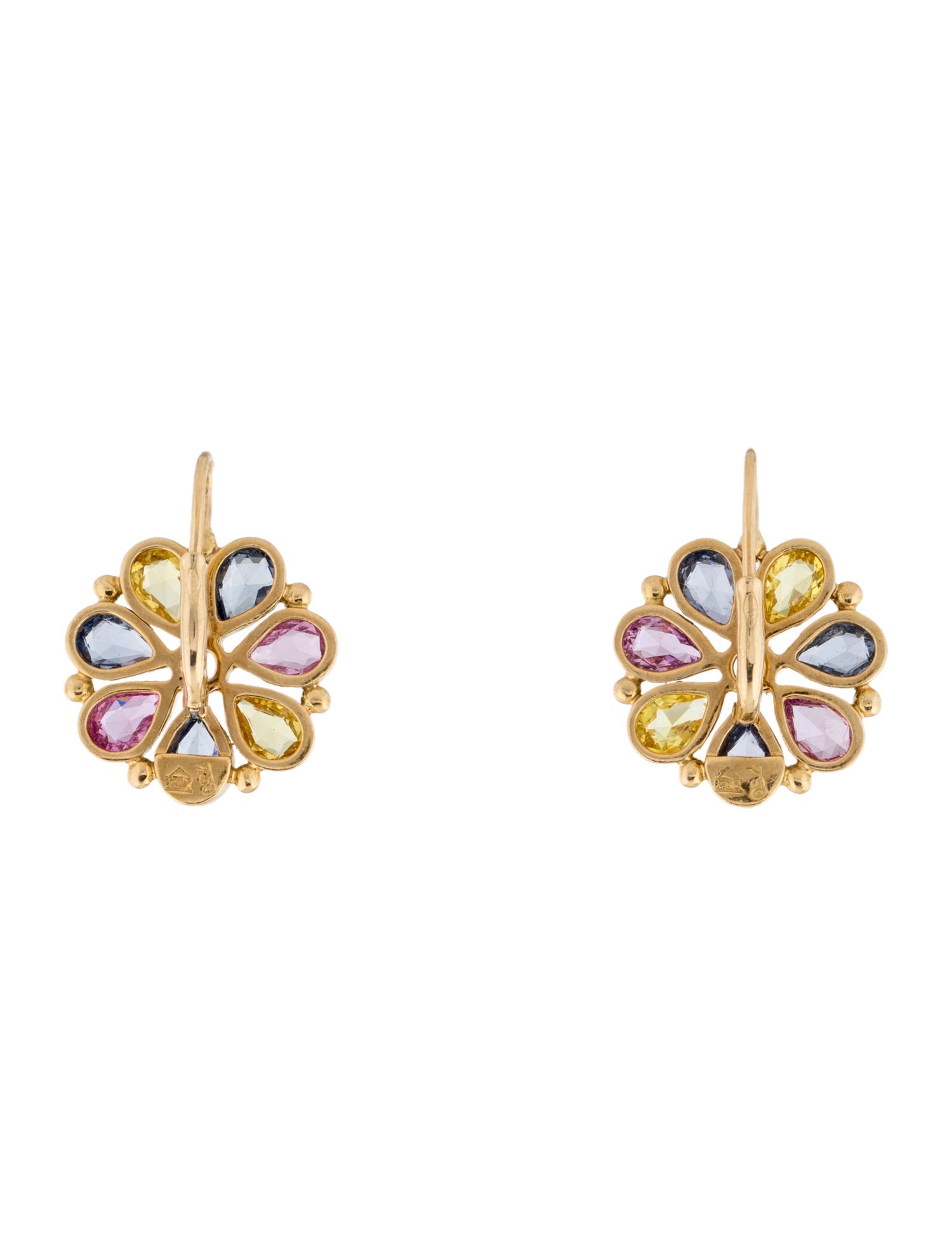 Temple St. Clair 18K Sapphire & Diamond Flower Drop Earrings