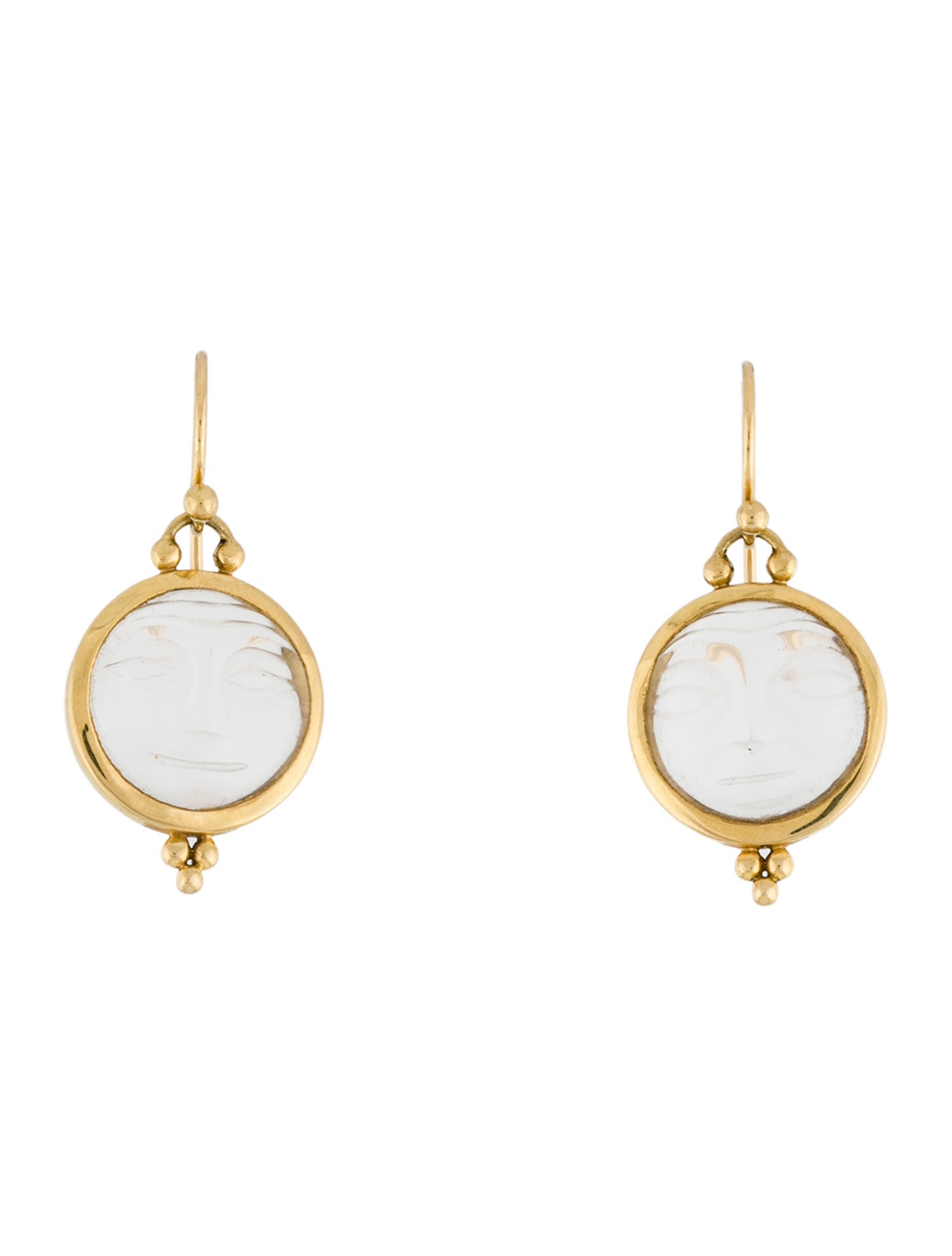 Temple St. Clair 18K Quartz Moonface Drop Earrings