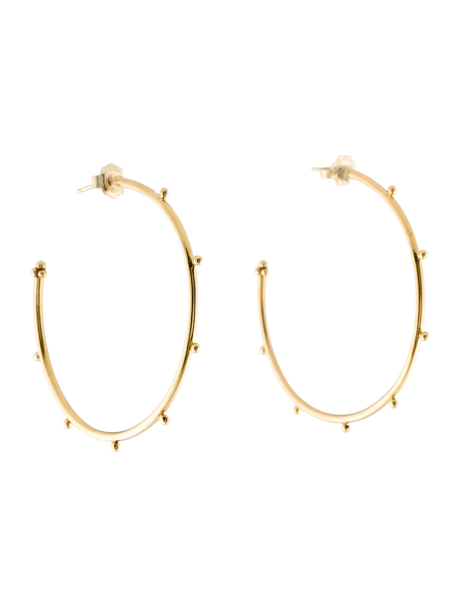Temple St. Clair 18K Granulated Hoop Earrings