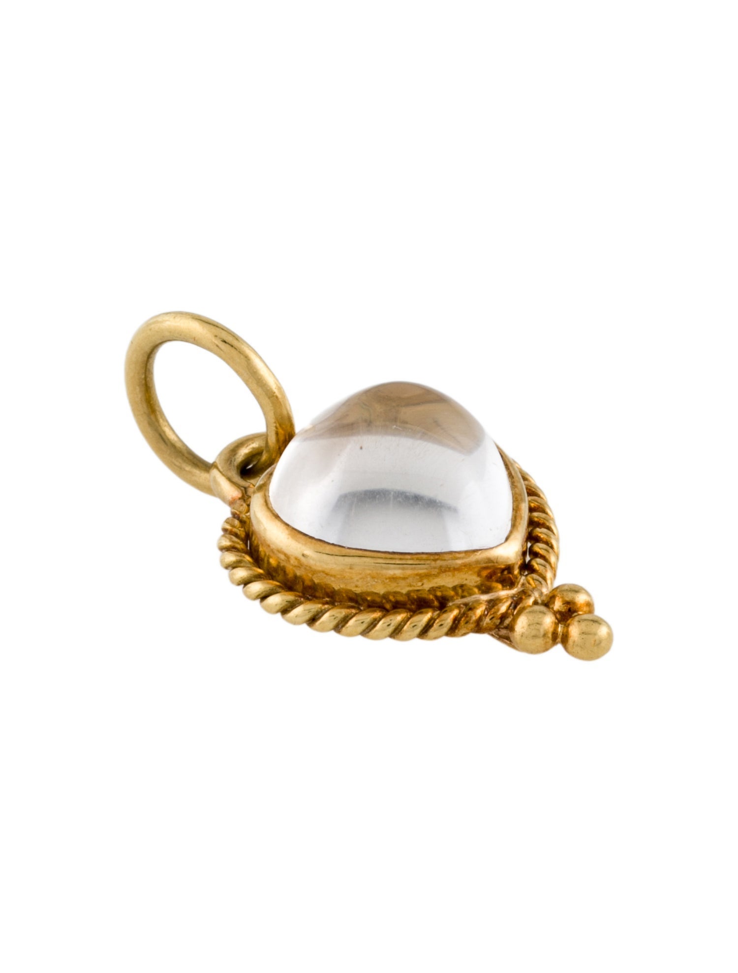 Temple St. Clair 18K Quartz Heart Braided Pendant