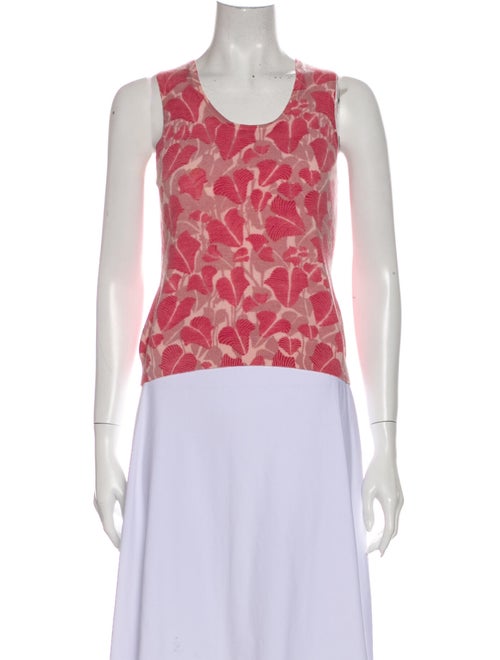TSE Cashmere Cashmere Printed Crop Top Pink
