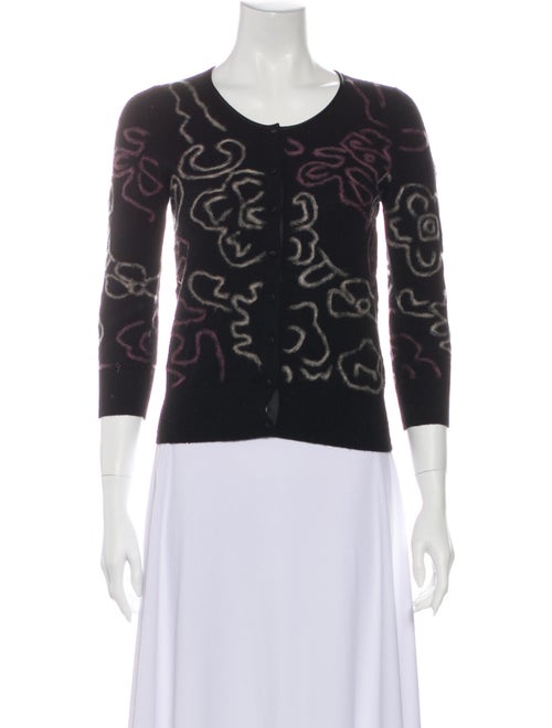TSE Cashmere Cashmere Printed Sweater Black