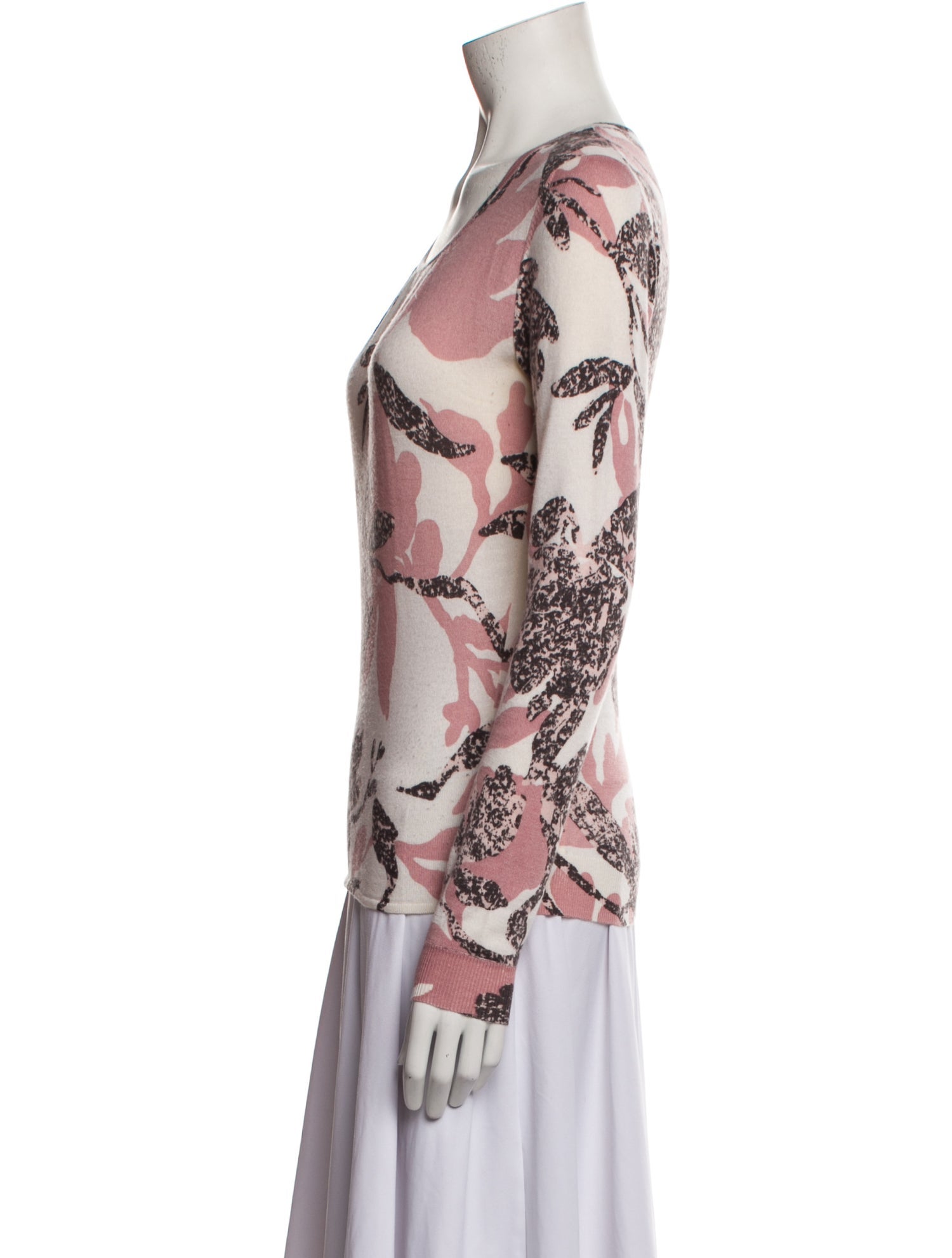 TSE Cashmere Cashmere Floral Print Sweater