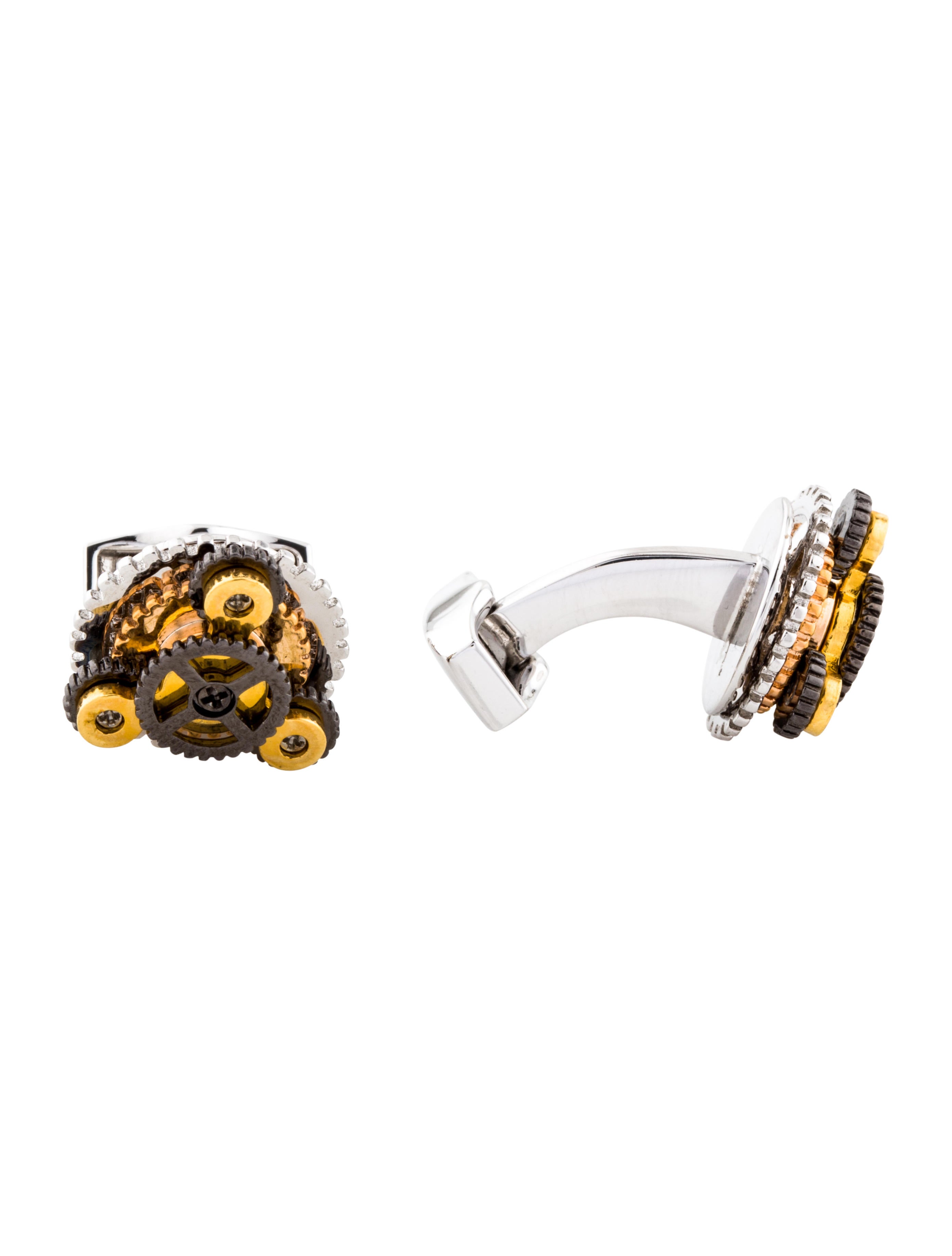 Tateossian Silver Rotondo Gear Cufflinks
