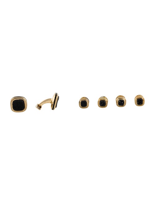 Tateossian Drusy Enamel Cufflinks & Shirt Studs Set
