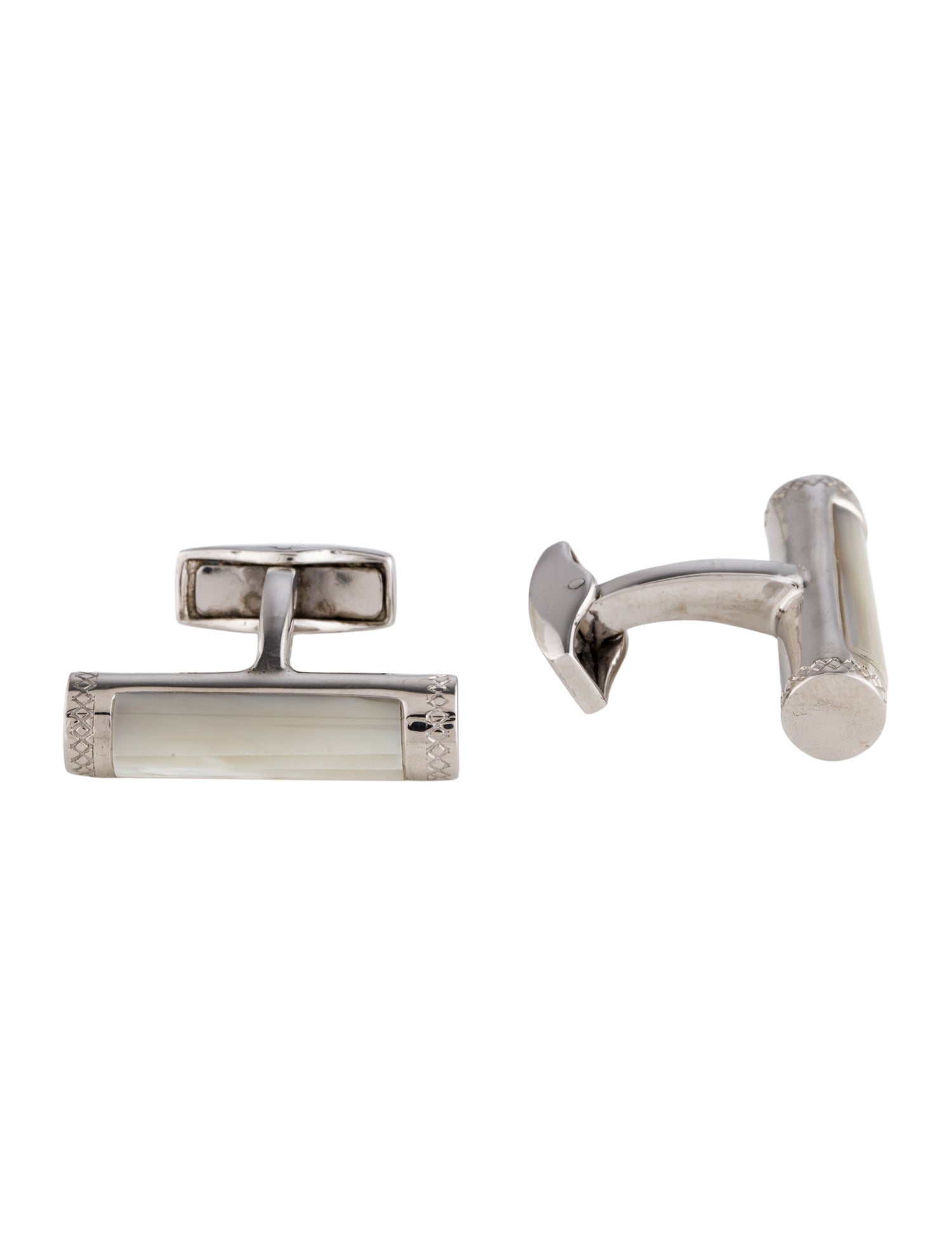 Tateossian Cylindrical Mother Of Pearl Cufflinks