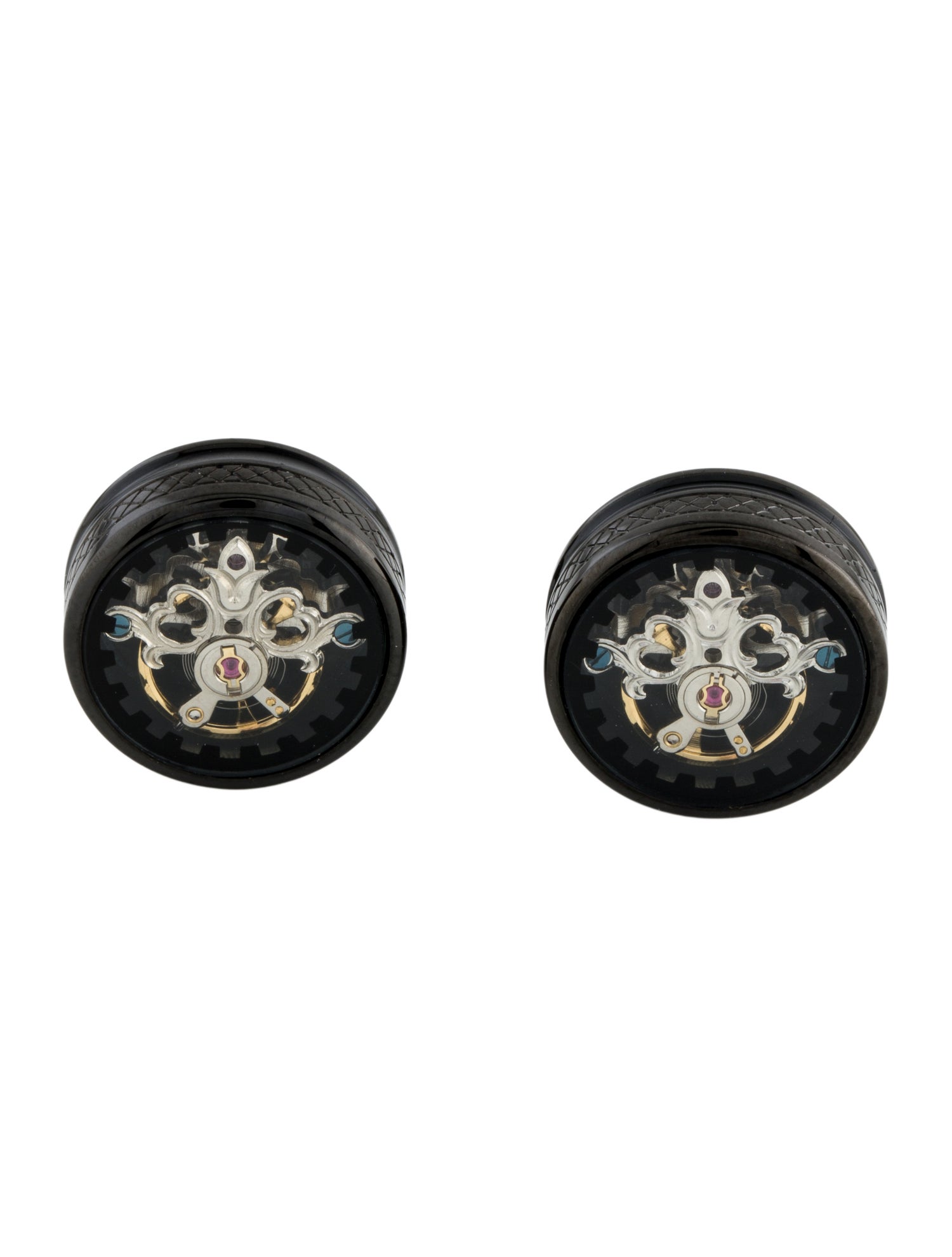 Tateossian Round Tourbillion Gear Cufflinks