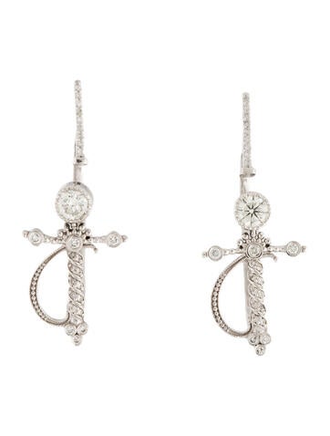 Colette Jewelry Ear Cuff 18K Diamond Sword Earcuffs