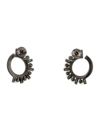 Colette Jewelry 18K Pearl & Emerald Swirl Earrings