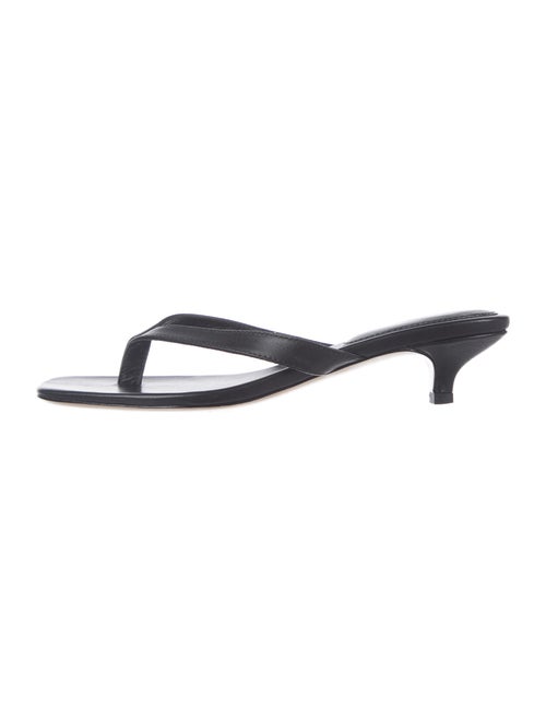 Totême Leather Slides Black