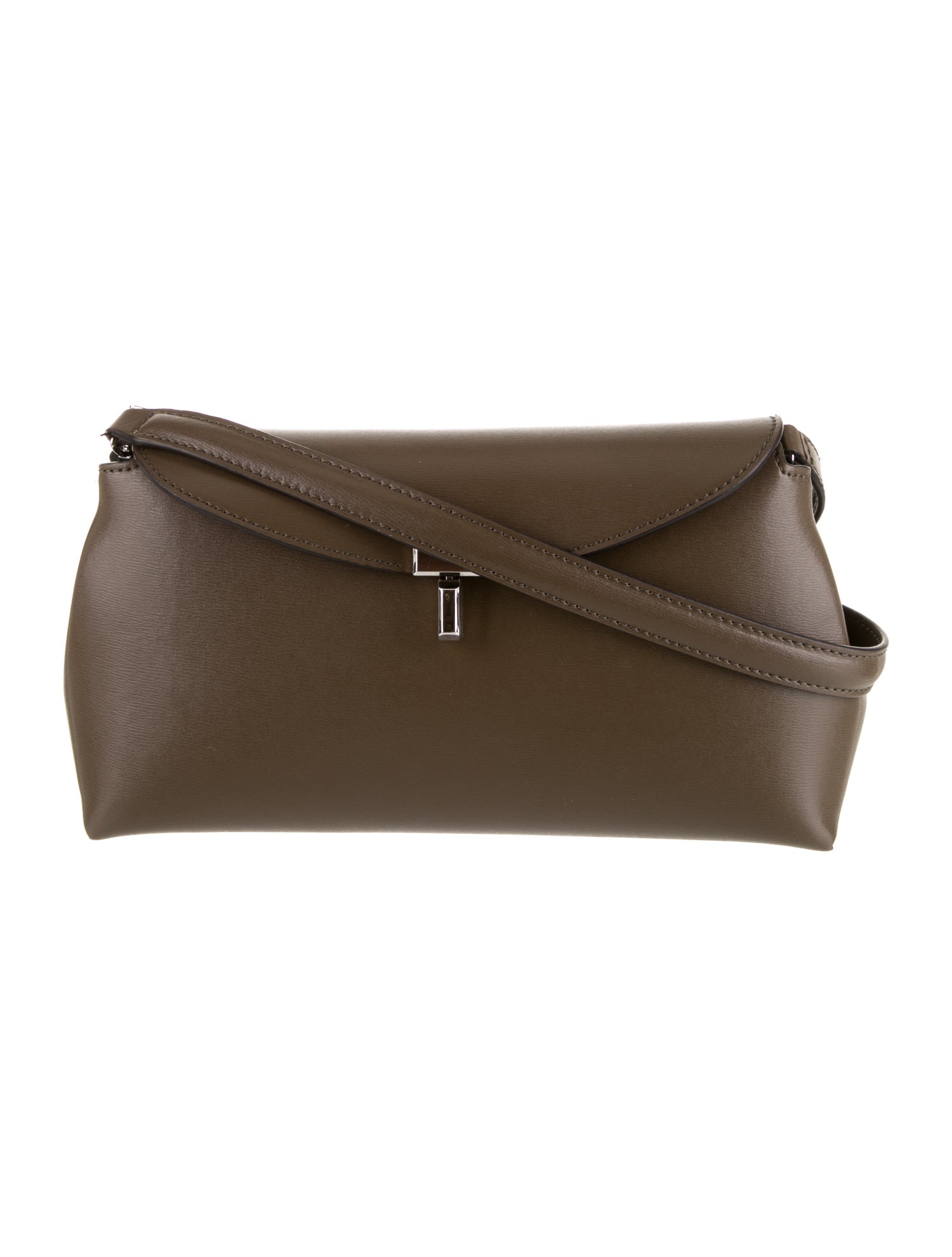 TOTEME Totême T-Lock top handle ash Leather Crossbody Bag - Brown